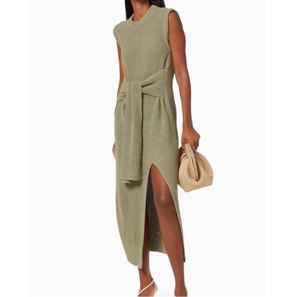 Jonathan Simkhai Olive Green Midi Sweater Dress